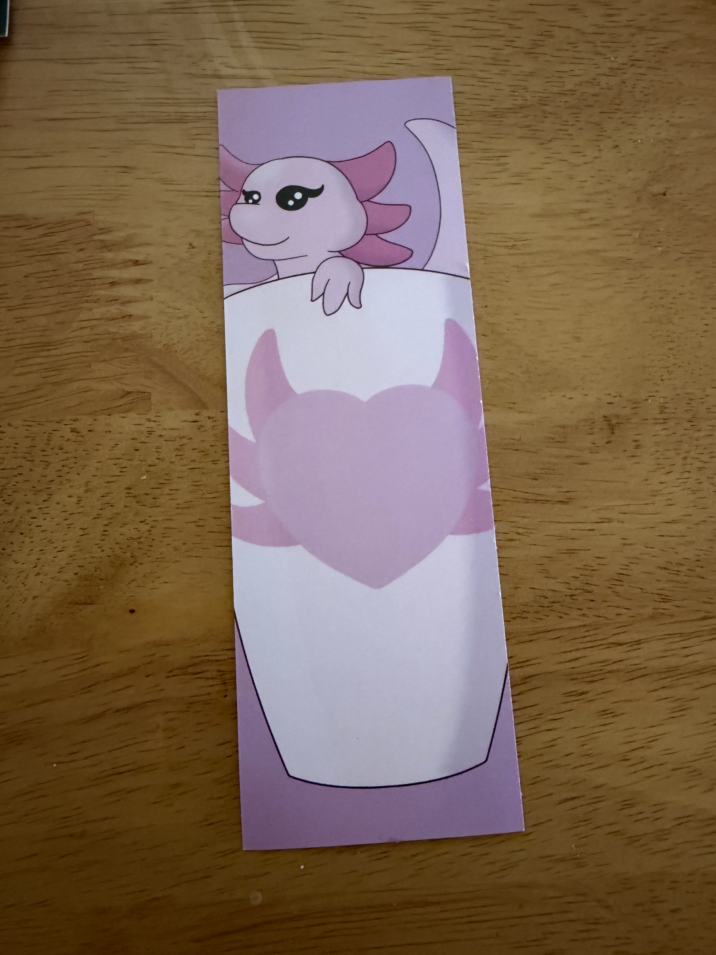 The Axolotl Café – Swimming Axolotl Bookmark